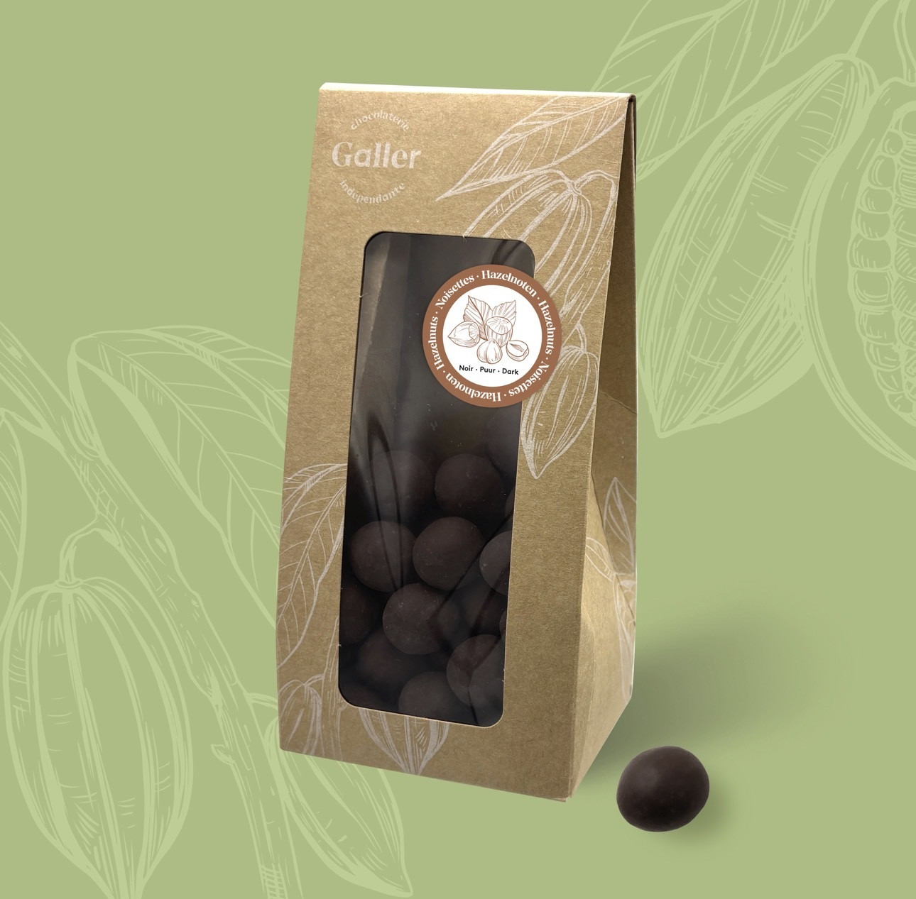 POCHON NOISETTES ENROBEES NOIR